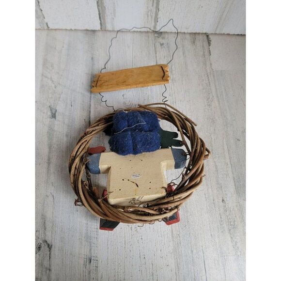 Let It Snow wooden wreath sign Xmas hanging rustic - Picture 8 of 8